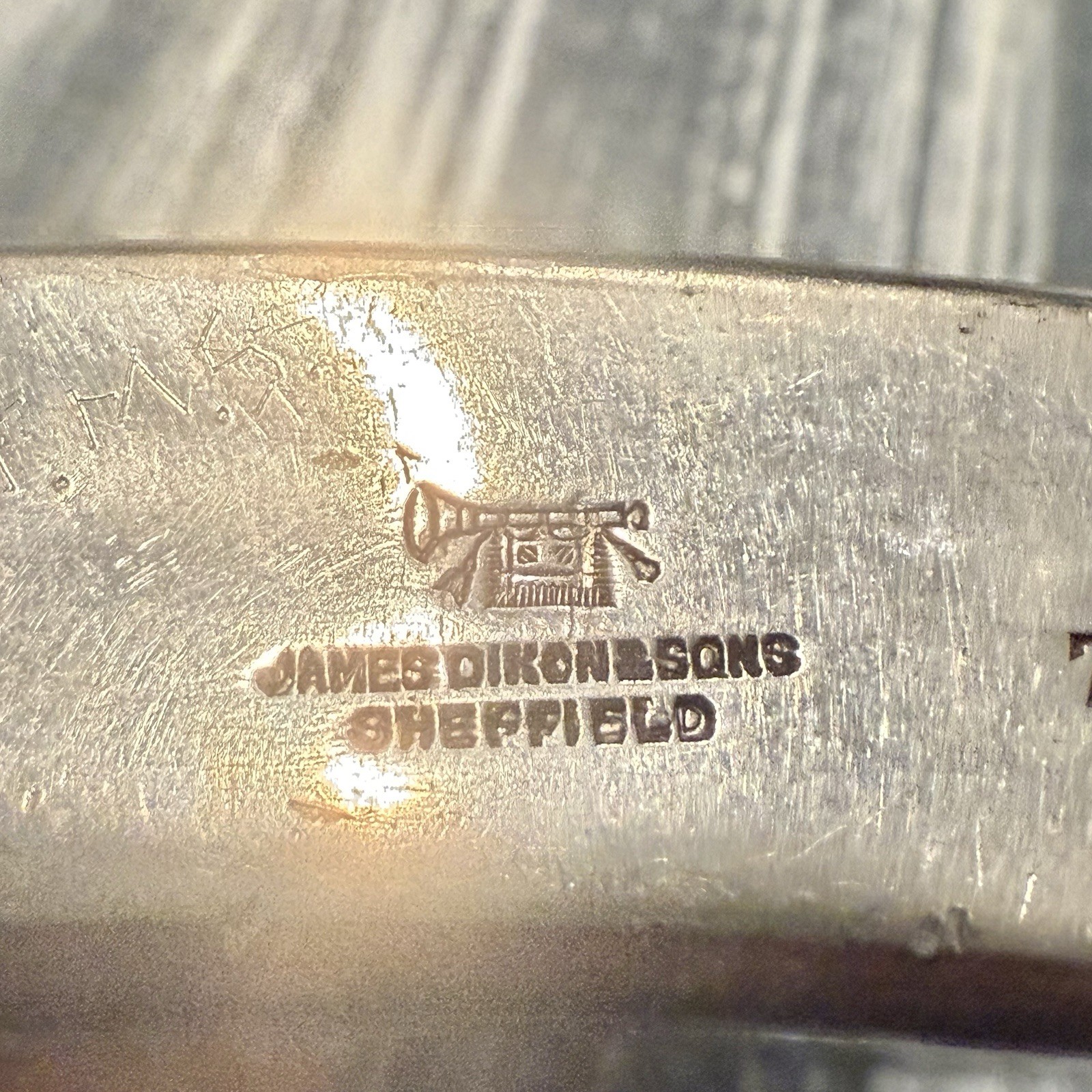 Antique James Dixon & Sons England Sheffield Flask 12oz Hammered