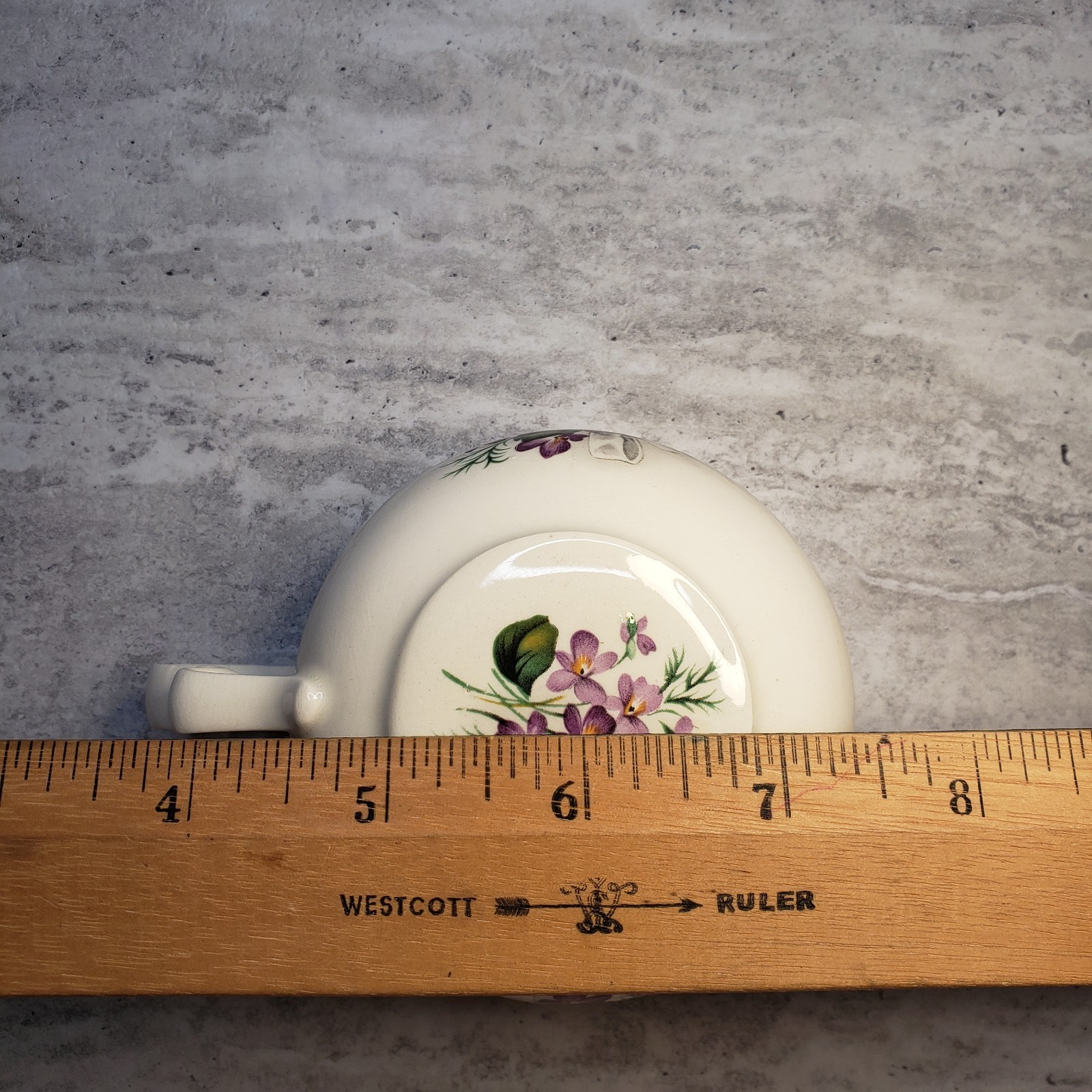 Floral Teacup and Teapot Set with Unique Handle