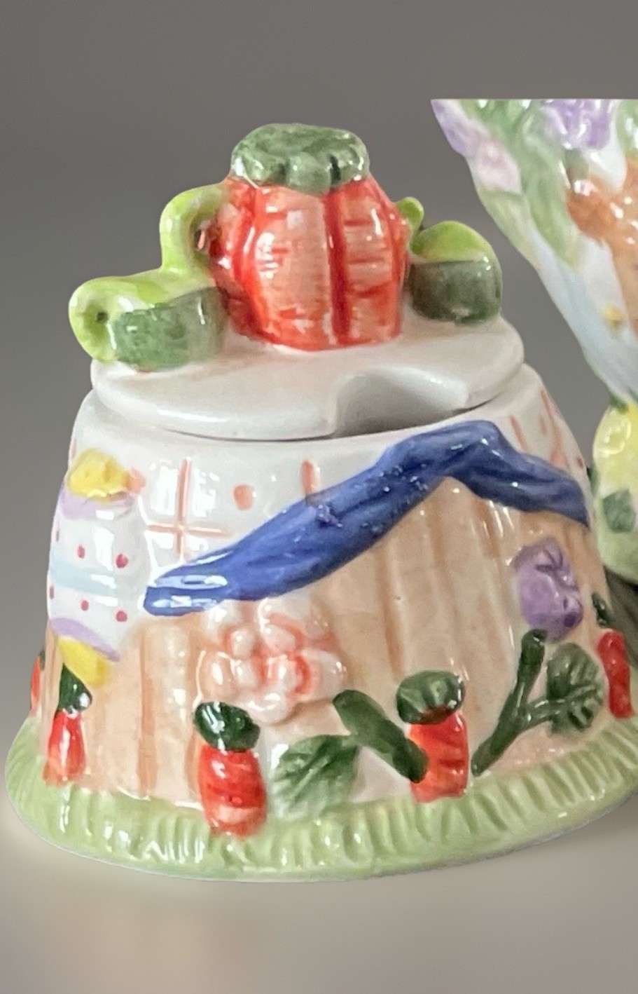 Vintage 1994 Mercuries Bunnies in the Garden Ceramic Tea Set - 10 Piece Easter