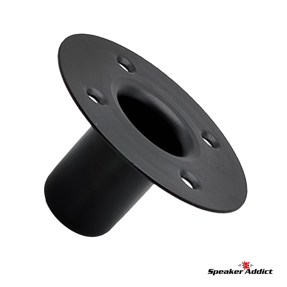 Pair Steel Speaker Pole Mounting Socket Cup Top Hat 1-1/2" Tripod Stand Black