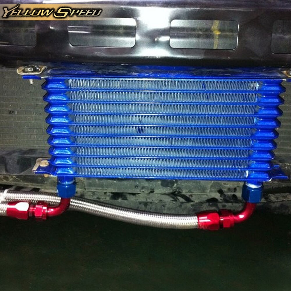 15 ROW 10AN FIT FOR UNIVERSAL TRANSMISSION OIL COOLER+7" FIXED COOLING FAN KIT