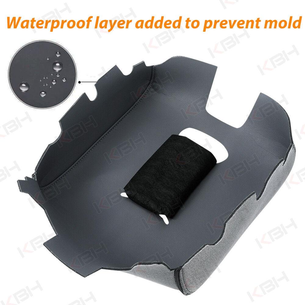 Fit 14-18 Silverado Sierra Jump Seat Console Armrest Lid Vinyl Cover Dark Gray