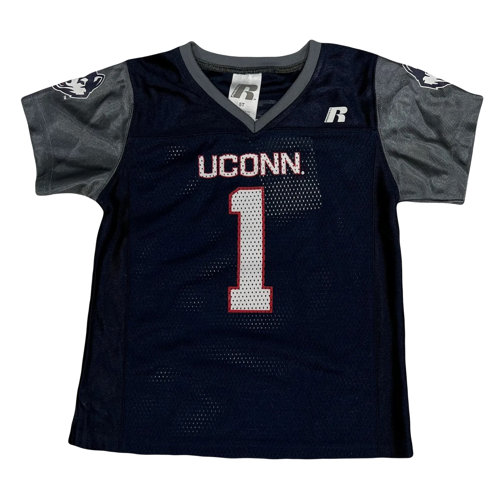 UConn Huskies Toddler Blue Football Jersey by Russell Sports - Sizes 2T-5T