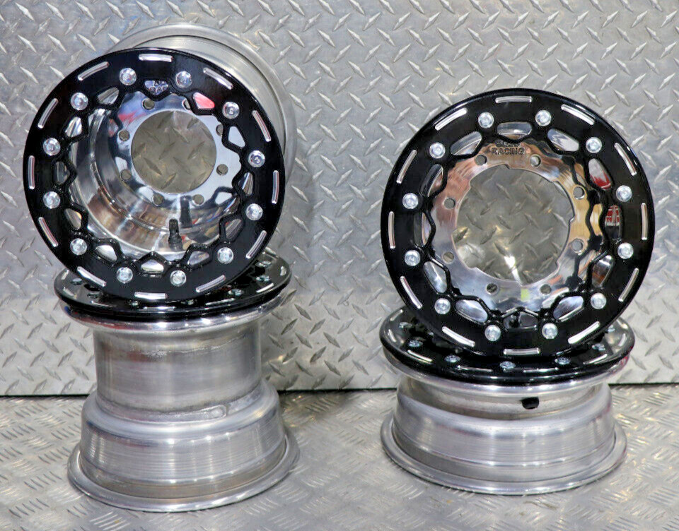 HONDA YAMAHA BANSHEE RAPTOR YFZ TRX BEADLOCKS ATV FRONT REAR POLISHED BLACK