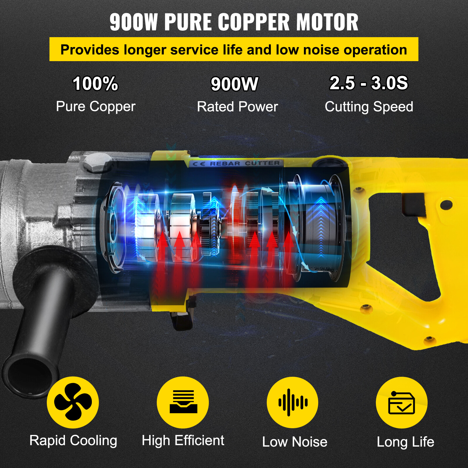 Rebar Cutter RC-16 5/8" Capacity Portable Electric Hydraulic 16mm Rebar Cutting