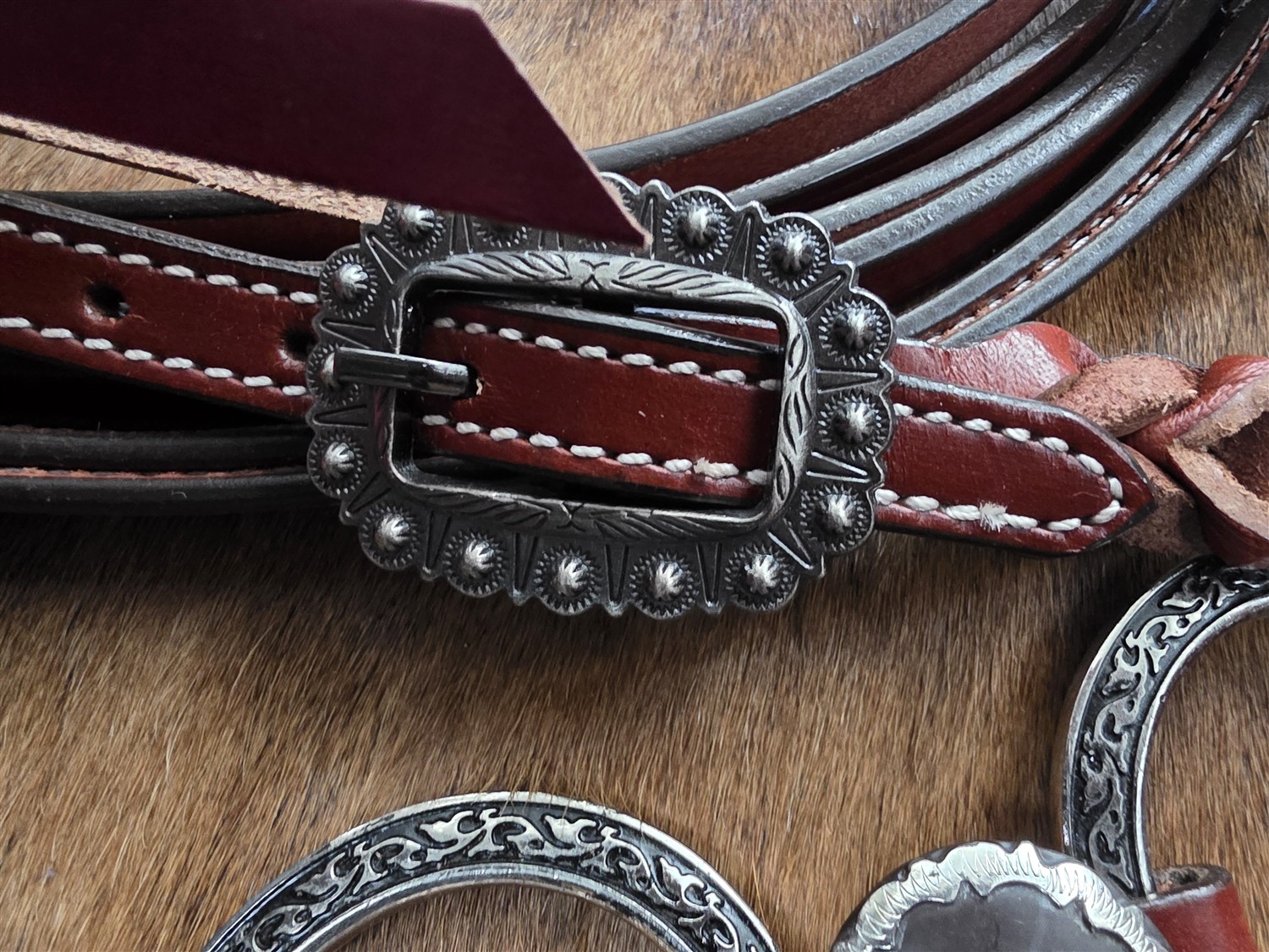 Heritage Metal Ring Headstall, Reins and Breastcollar - Large Silver Rings