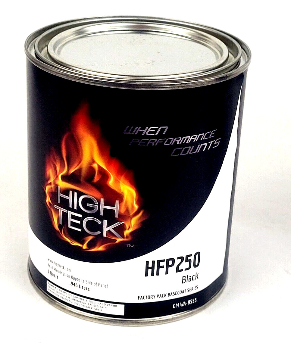 High Teck HFP250 GM 8555 Ebony Black Basecoat Paint Quart