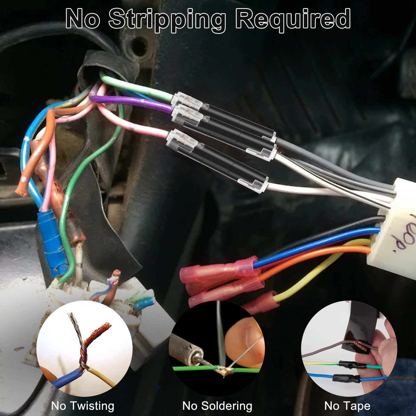 100PCS 1-Pin Crimp Pluggable Splice Terminal Wire Connectors Kit for AWG 20-22