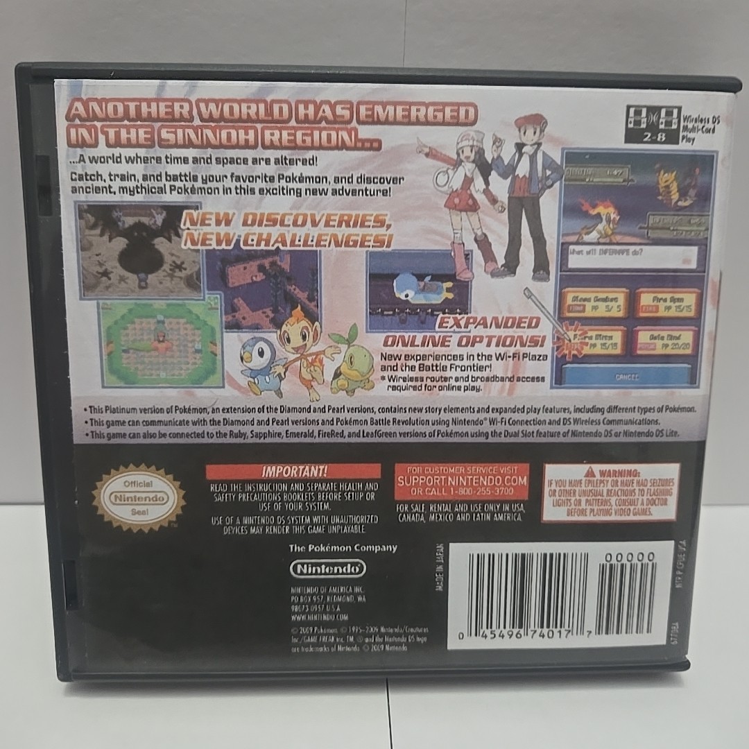 Replacement Case For Pokemon Platinum Version Nintendo DS