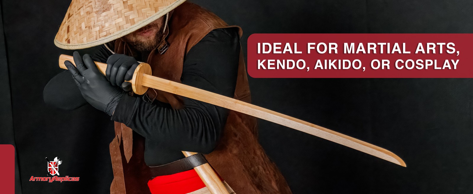 40" Wooden Practice Sword Bokken Katana - Martial Arts Kendo Training Prop