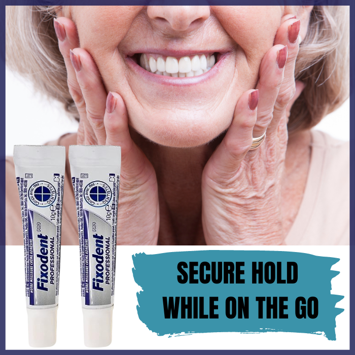 Fixodent Denture Adhesive Travel Size 0.35 oz - Adhesive Cream Tubes 50-Pack