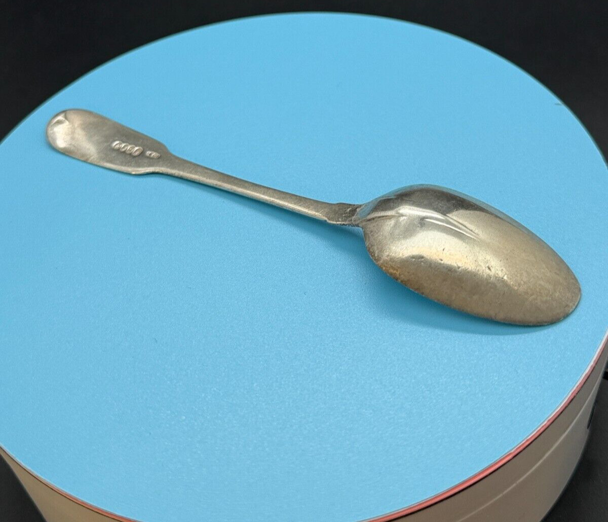 Irish Sterling Teaspoon 1825 Dublin Charles Marsh Rat Tail Fiddle 18.4g