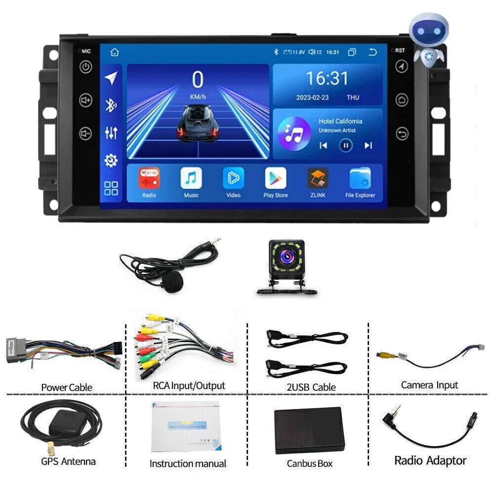 For Jeep Wrangler Unlimited 2007-2015 Apple Carplay 7" Car Radio Stereo GPS WIFI