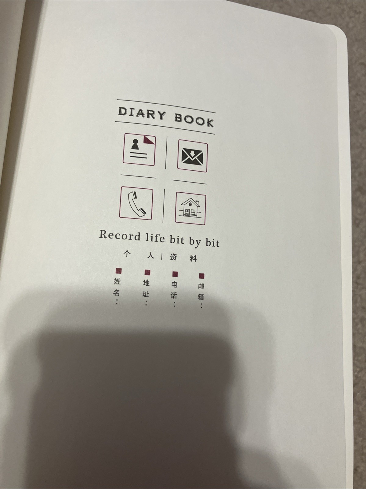 Red Diary Journal Snap Closure Front Pocket Good Condition