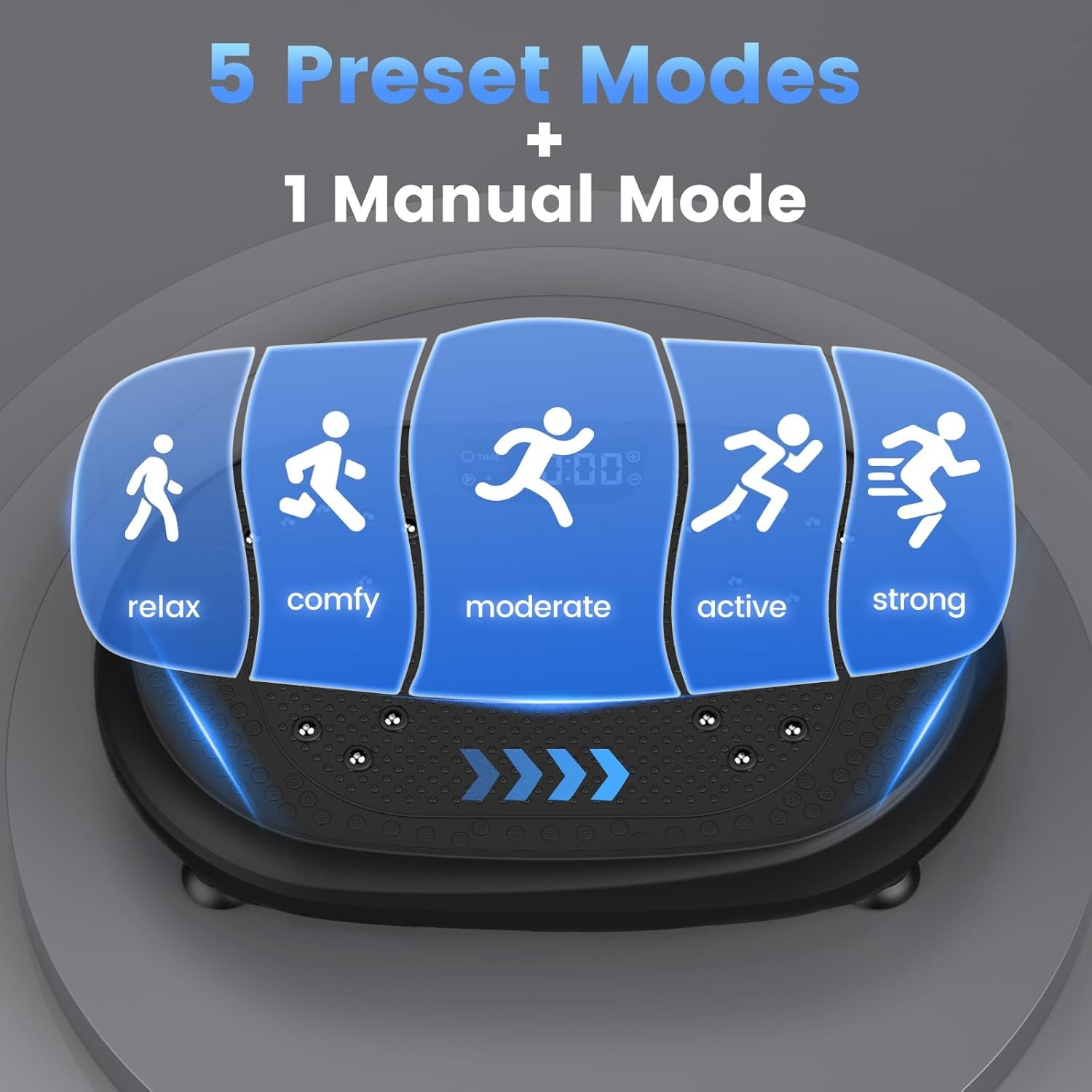 Vibration Plate Exercise Machine Bluetooth Lymphatic Drainage Home Blue