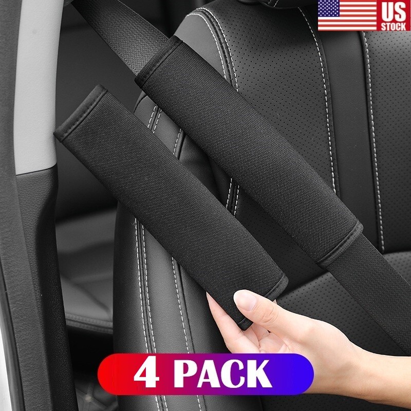 4 Pcs  Universal Soft Seat Belt Set Cover Shoulder Pad Strap Protector Car Truck