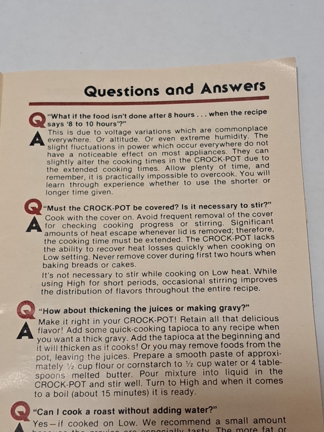 Vtg Rival Crock-Pot Stoneware Slow Cooker Instruction Manual & Recipes #3150