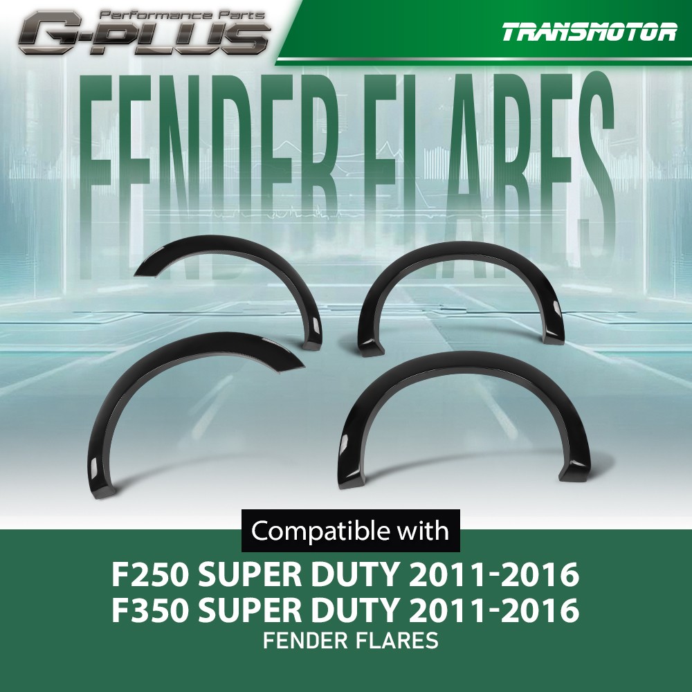 Fit 2011-2016 Ford F-250 / 350 Factory Style Smooth Black Fender Flares Set of 4