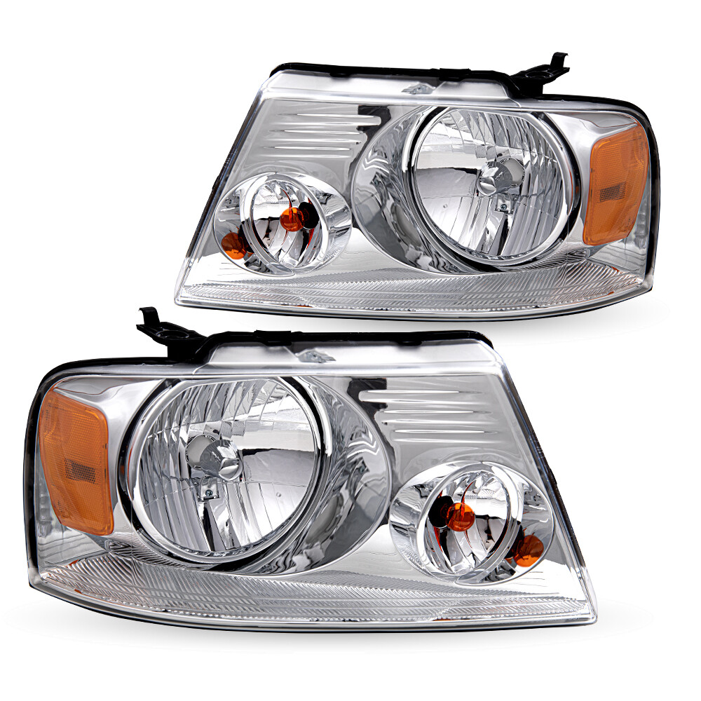 For 2004-2008 Ford F-150 Lincoln Mark LT Factory Style Chrome/ Amber Headlights