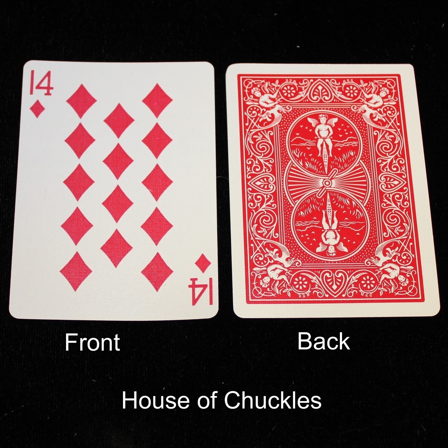 14 of Diamonds, Bicycle Printed Gaff Card, Red