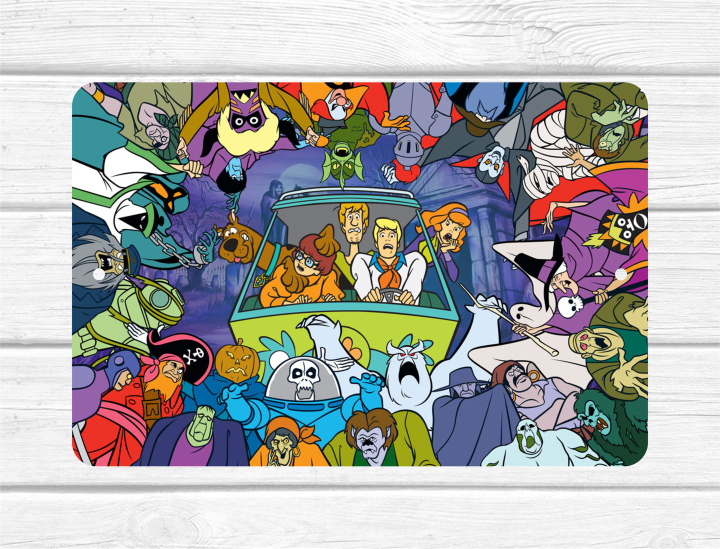 SCOOBY DOO VILLAINS CUSTOM DESIGN CUSTOM 8"X12" METAL WALL SIGN