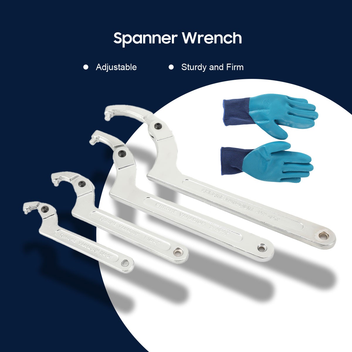 Adjustable Spanner Hook Wrench for Hydraulic Ram Cylinder Mechanical Machine