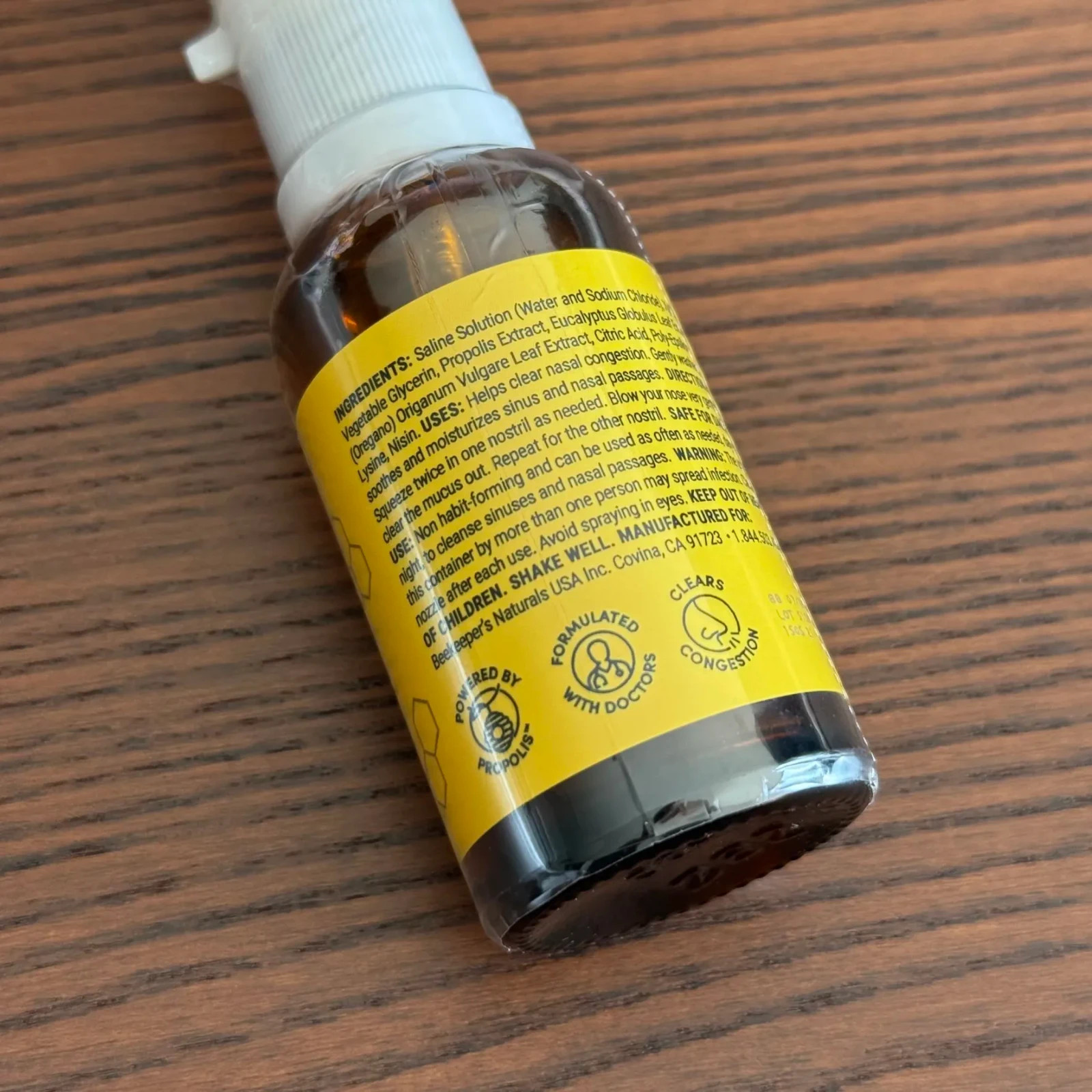 Beekeeper's Naturals - Propolis Nasal Rinse Spray Max, 1 Fl Oz/30 mL, Exp. 07/27