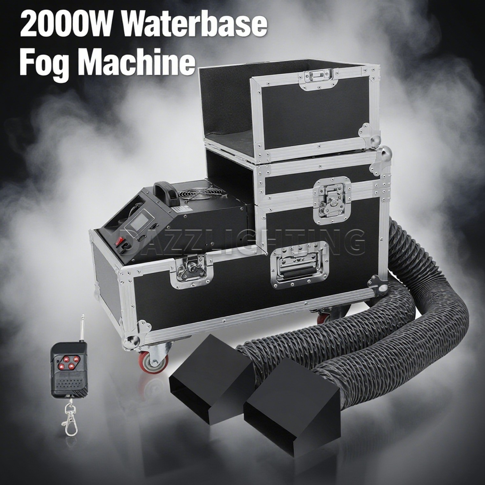 PAIDUN 2000W Double Head Low Lying Fog Smoke Waterbase Machine Stage Equipment