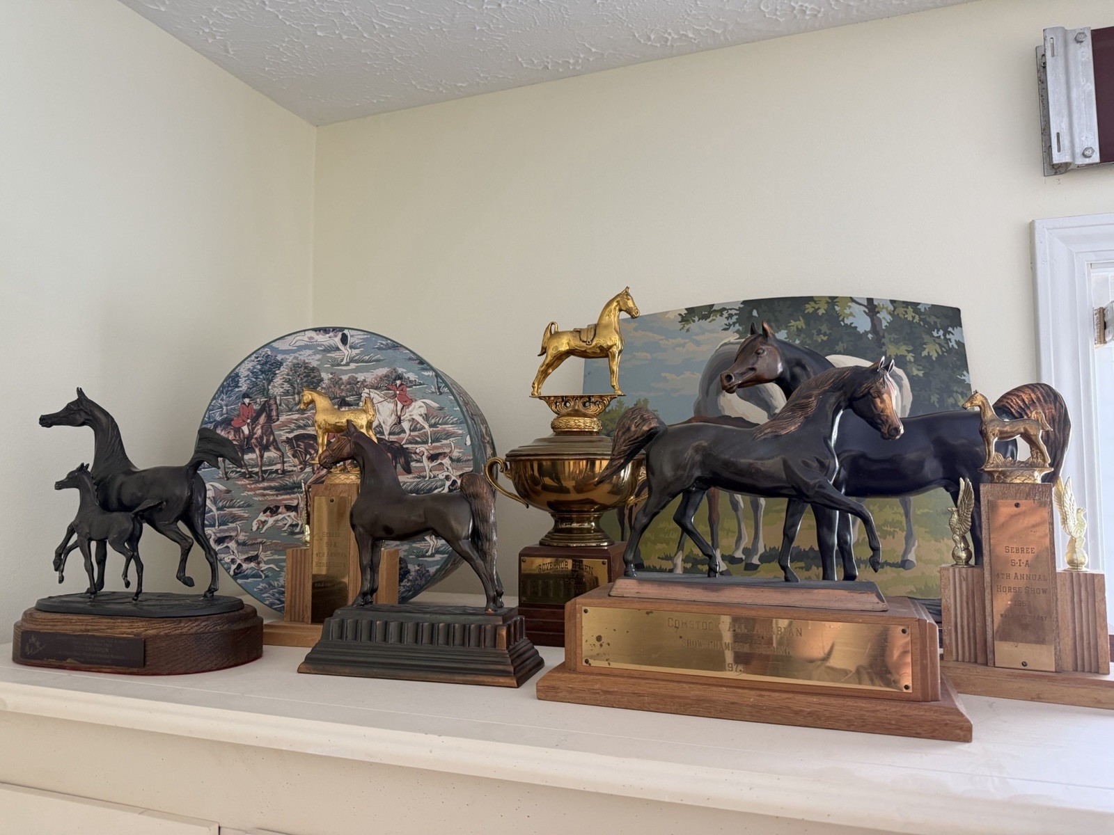Gladys Brown Edwards (?) Champion Arabian Horse Bronze Sculpture Dressage Trophy