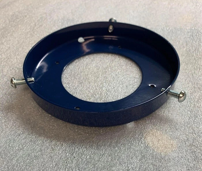 New Made in USA 6 Inch Steel Powder Coated DARK BLUE Gas Pump Globe Ring Holder
