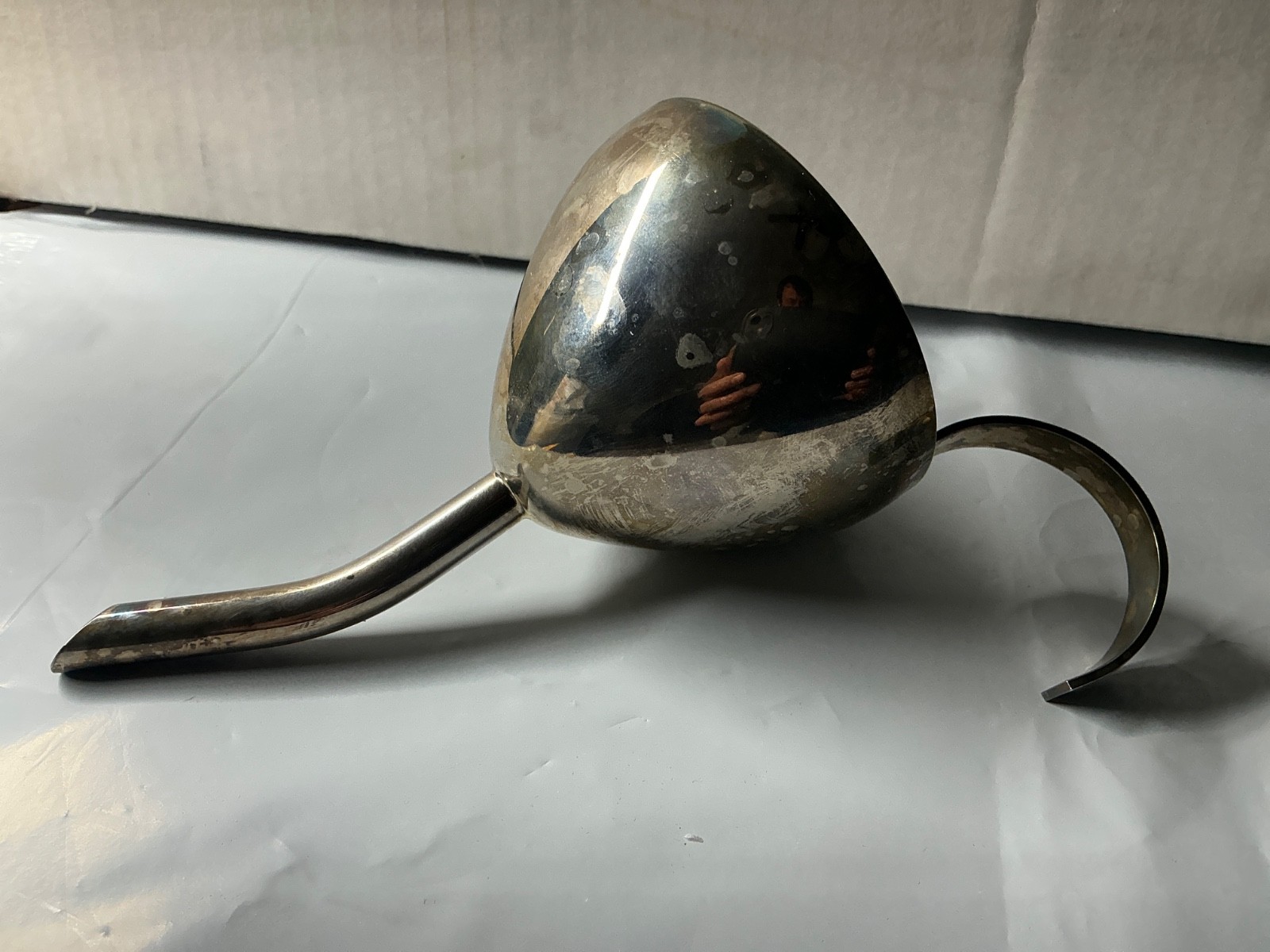 Wine Funnel Italy Silver Plate 6" Curved Spout No Strainer Vintage