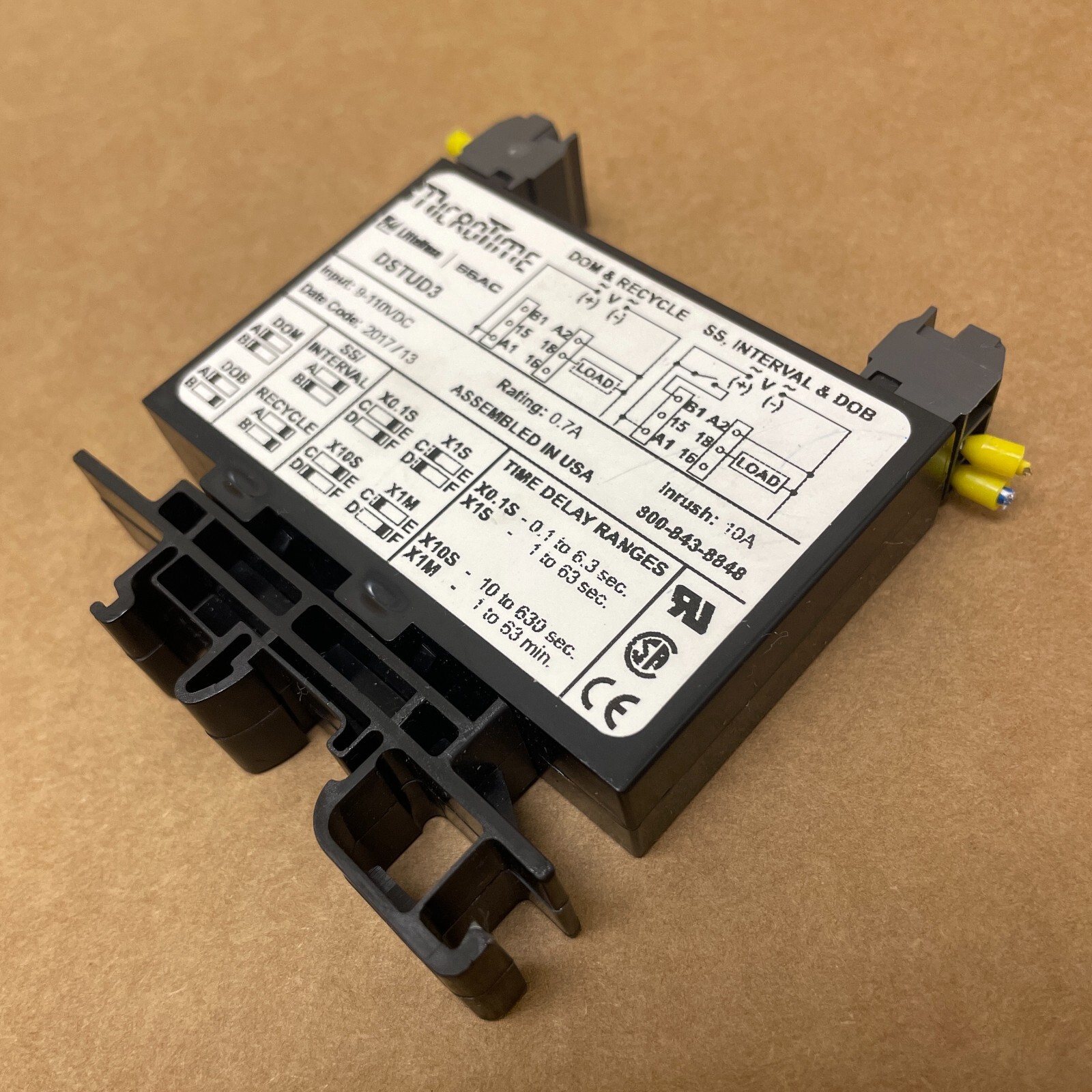 MICROTIME LITTELFUSE SSAC MODEL DSTUD3 TIME DELAY RELAY 9-110VDC 0.7A