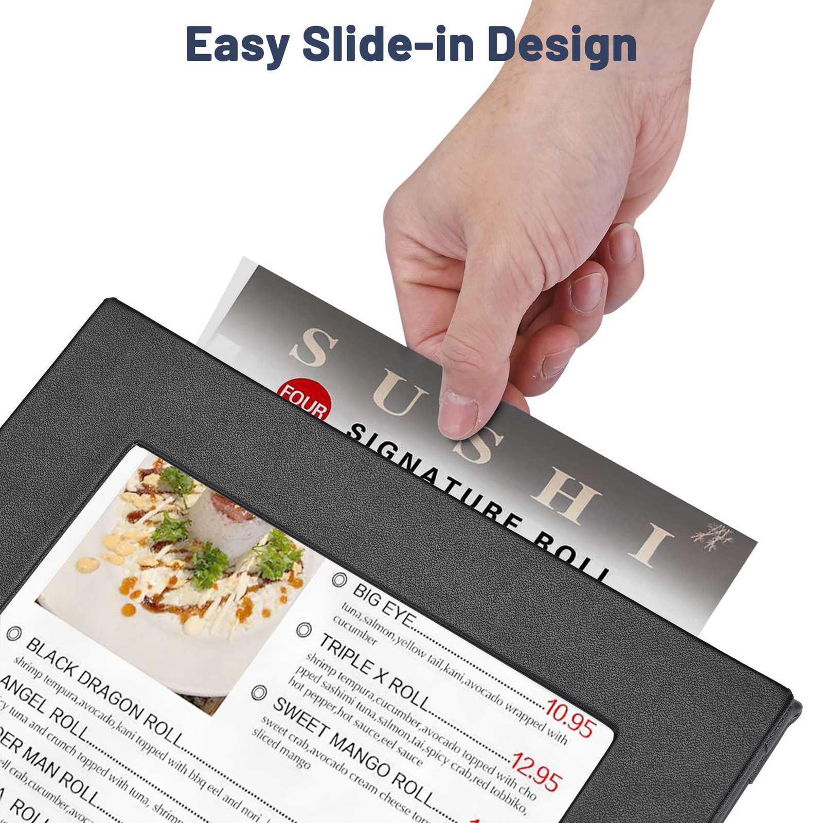 WeChef LED Backlit Menu Holder Cover Table Tent 4 Pack Fits A5 Size 6.3"x9.4"