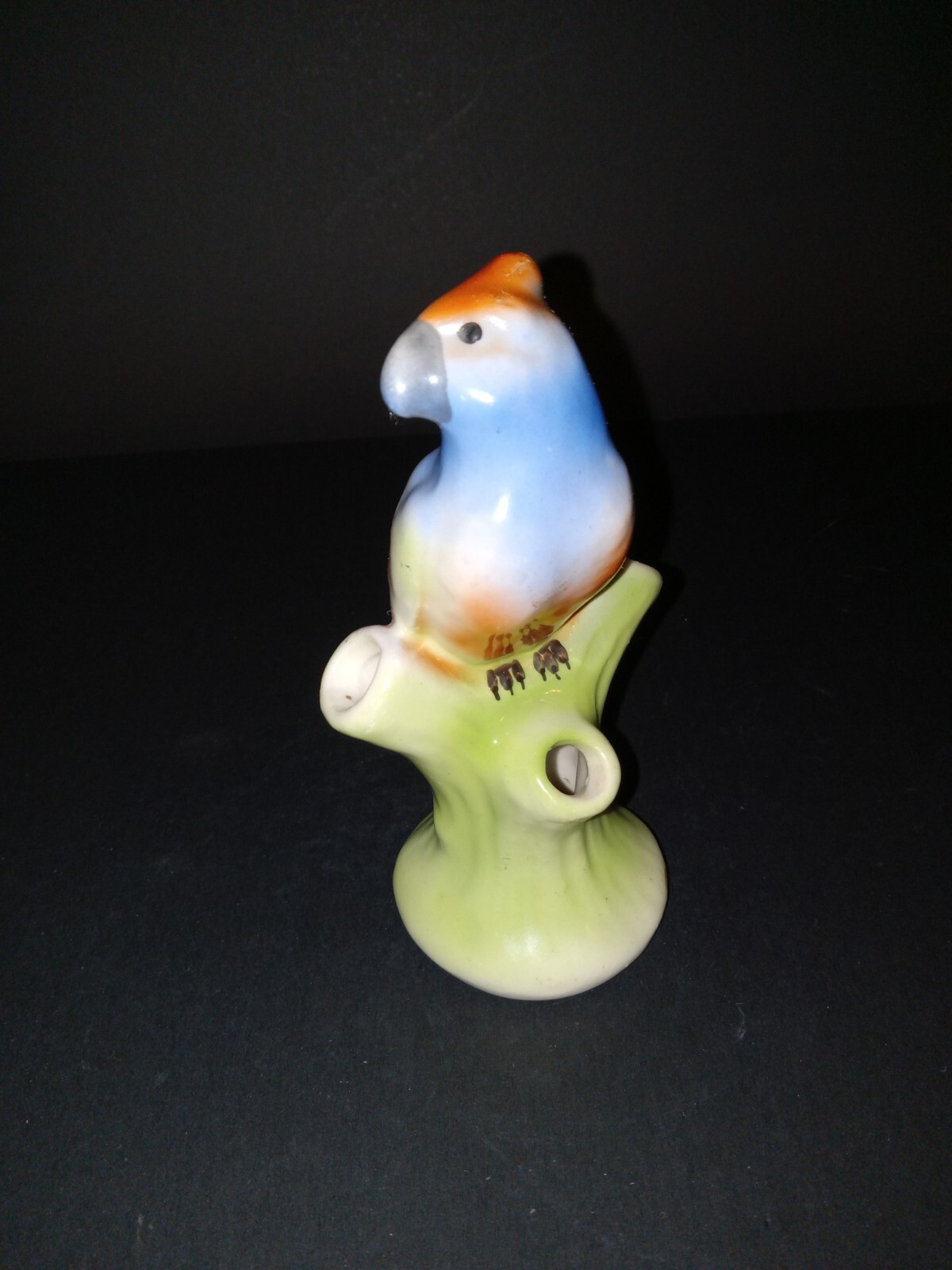 Czech Parrot Bud Vase Czechoslavakia Bird Vintage 5.5"