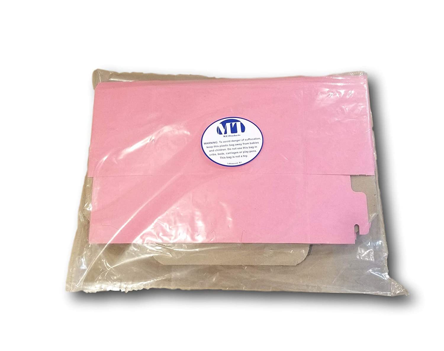 MT Products 8" x 5" x 3.50" Clay Coated Pink Bakery Boxes Non-Window - 25 Pieces