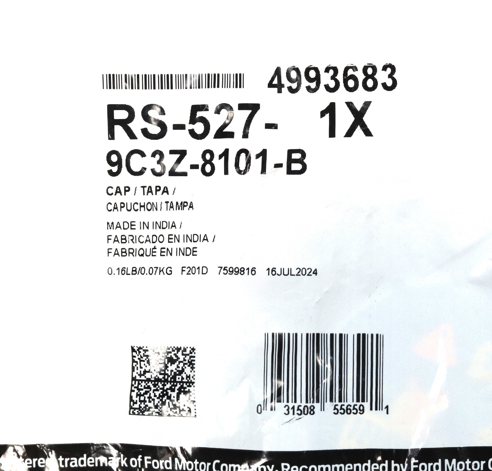 RS-527 / 9C3Z-8101-B Coolant Overflow Reservoir Cap Ford 6.0L Powerstroke Diesel