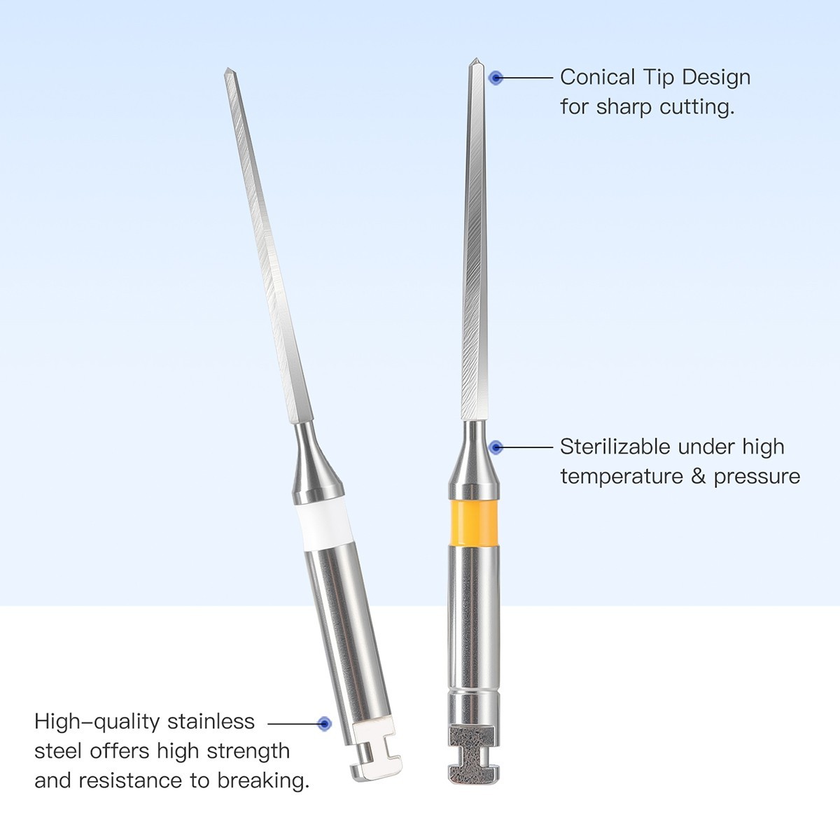 Dental Endodontic F Drill Reamers Fiber Post Drills Reamer 32mm 1-4# AZDENT