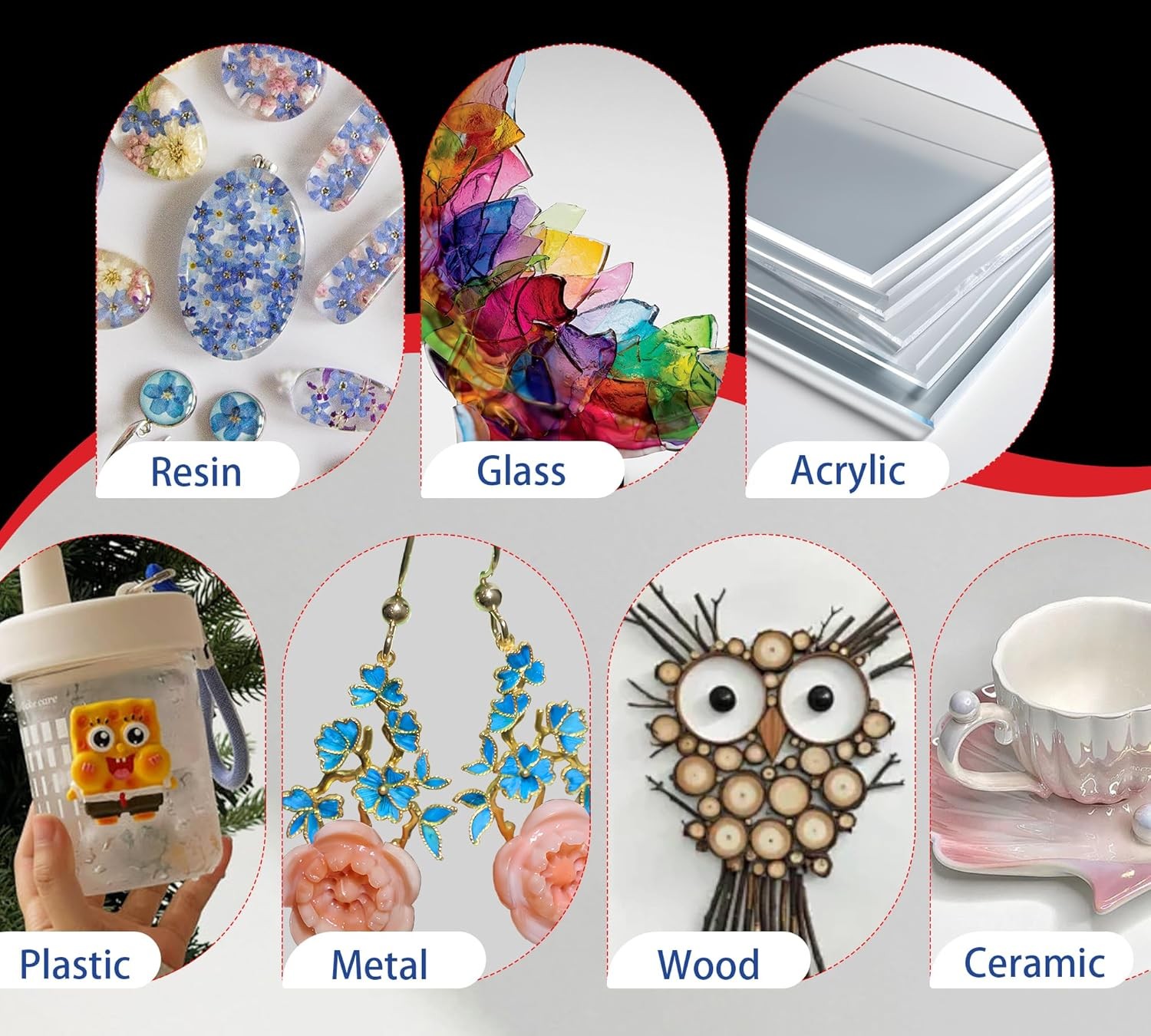 UV Resin Kit with Light 60g UV Glue with Rechargeable Light 5 Second Fast Cur...