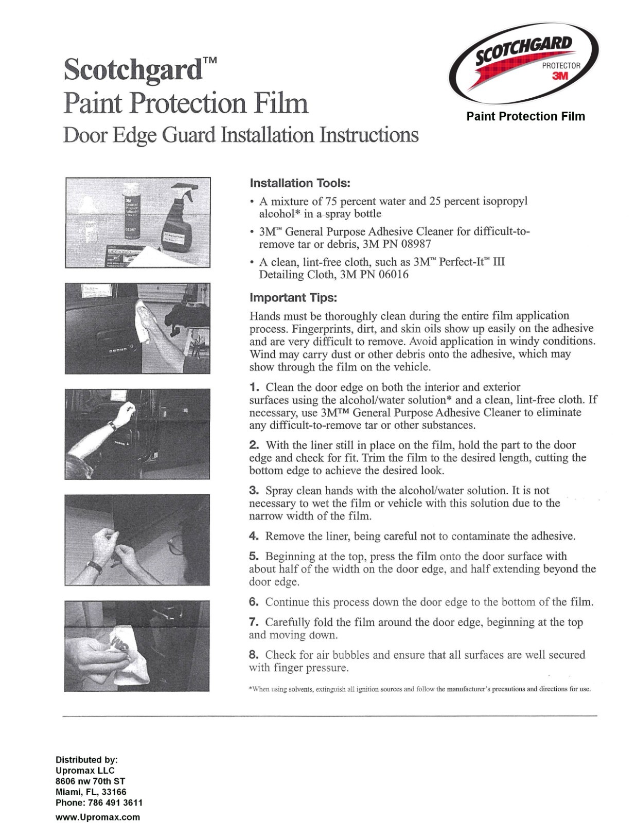 3M 0.4in x 33yd Scotchgard Roll Door Edge Guard Car Paint Protection Film