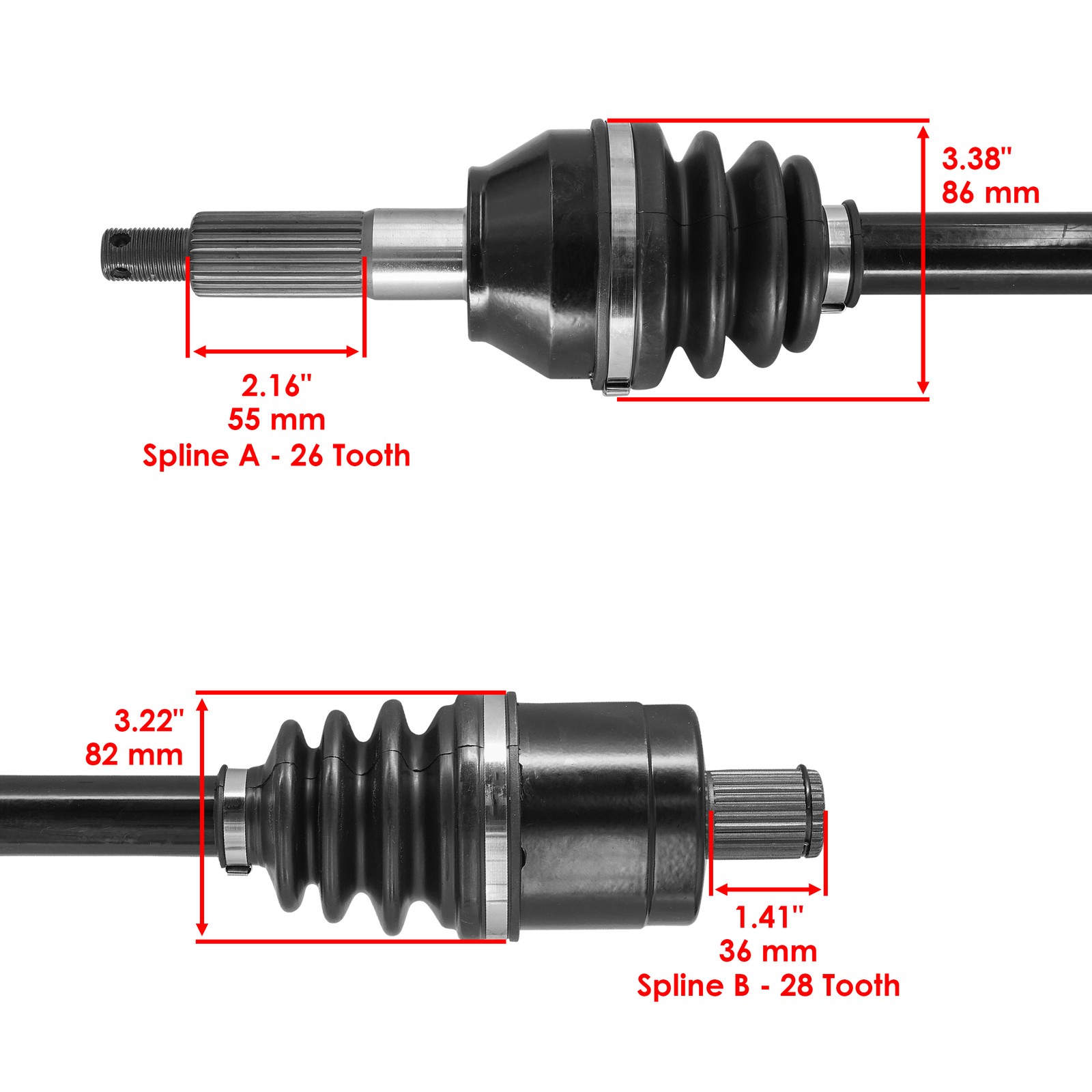 1337293 Rear Left & Right CV Joint Axle For Polaris Ranger 1000 2019-2026