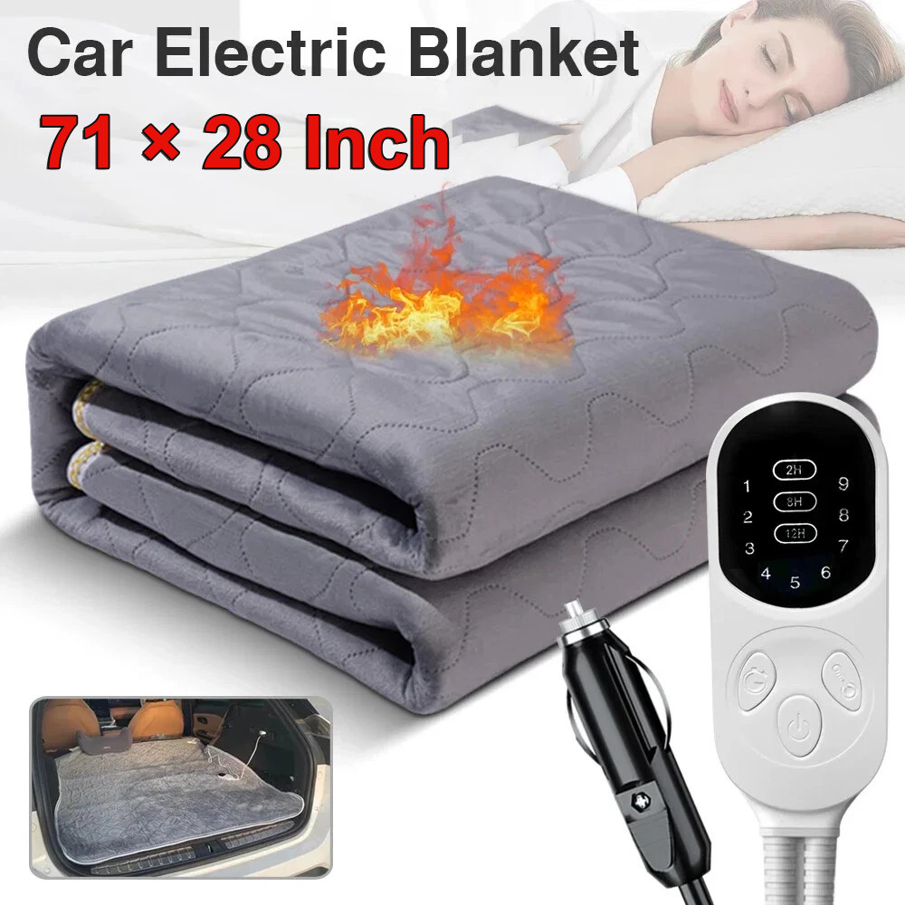 Heated Car Blanket 12V Electric Blanket for Car Truck SUV Portable Heated Throw