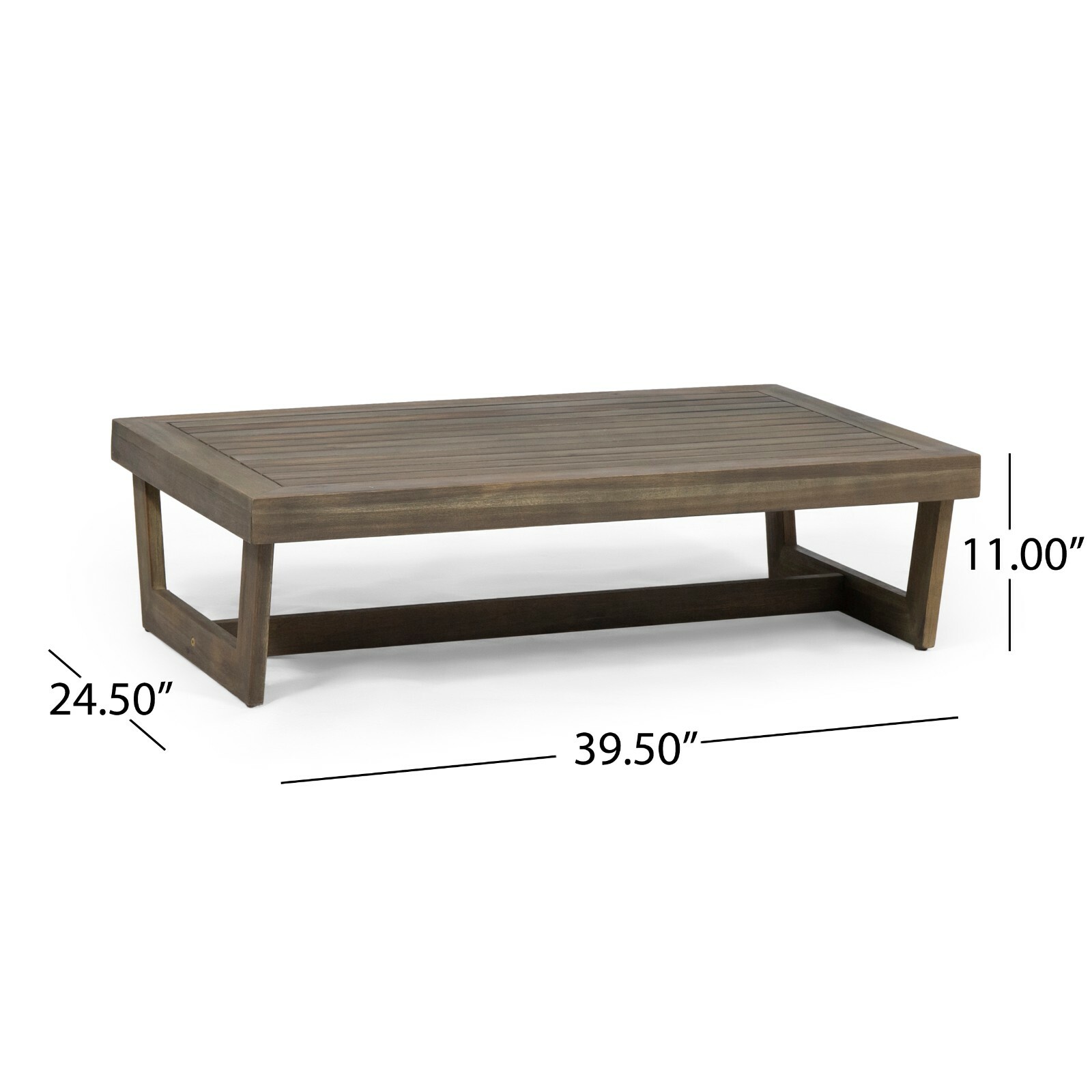 Outdoor Acacia Wood Slat Top Coffee Table