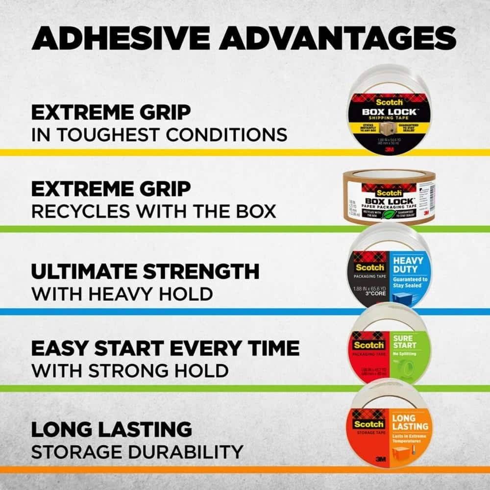 1.88 in. x 66.7 ft. Heavy Duty Shipping Packaging Tape (6-Pack with Dispenser)