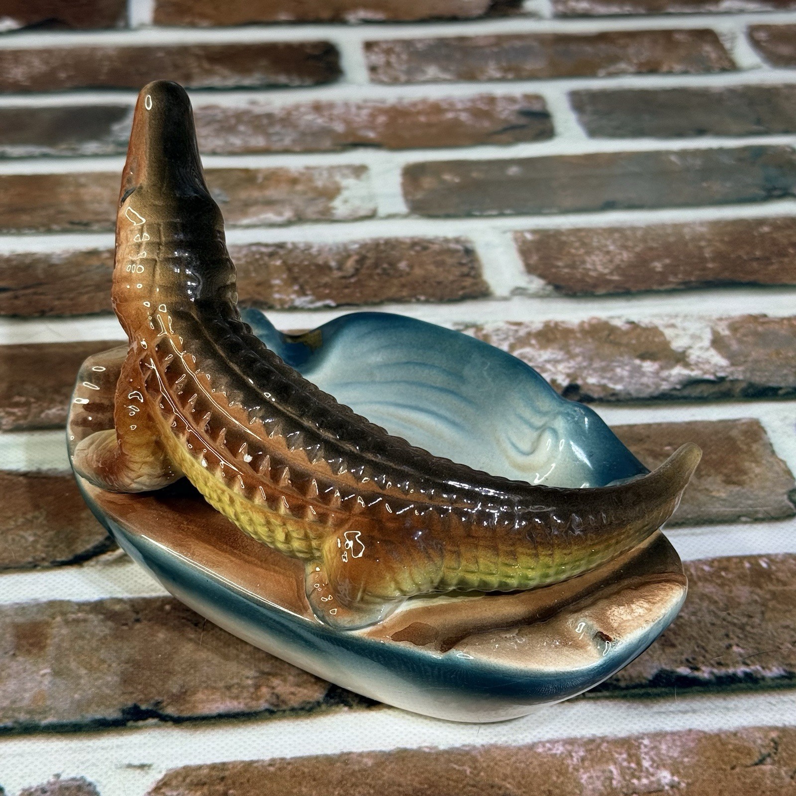 Vintage Florida Souvenir Ashtray Trinket Alligator Ceramic Hand Painted