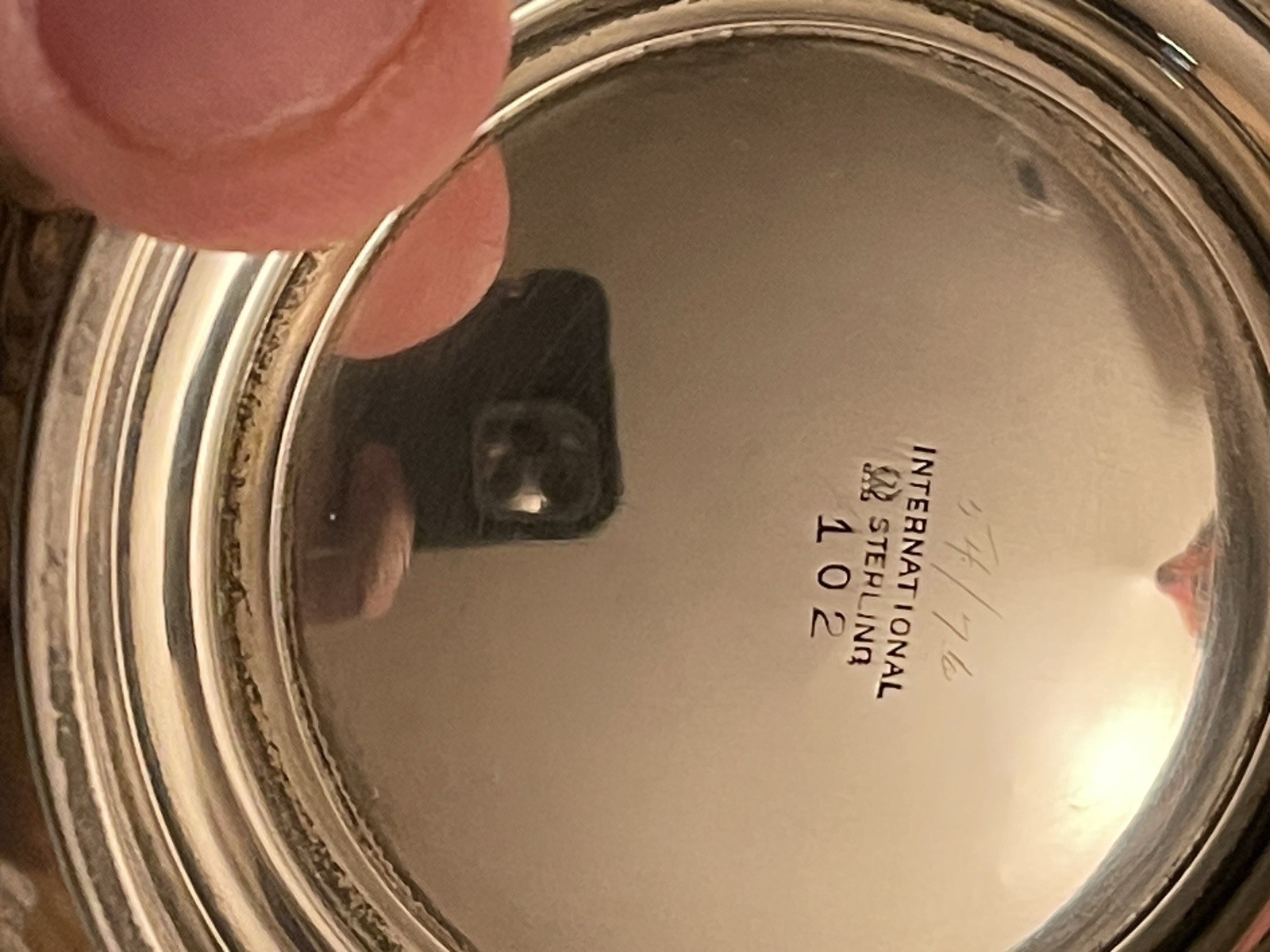 Vintage International Sterling 114 Grams Silver Footed Bowl Dish Rim Decoration