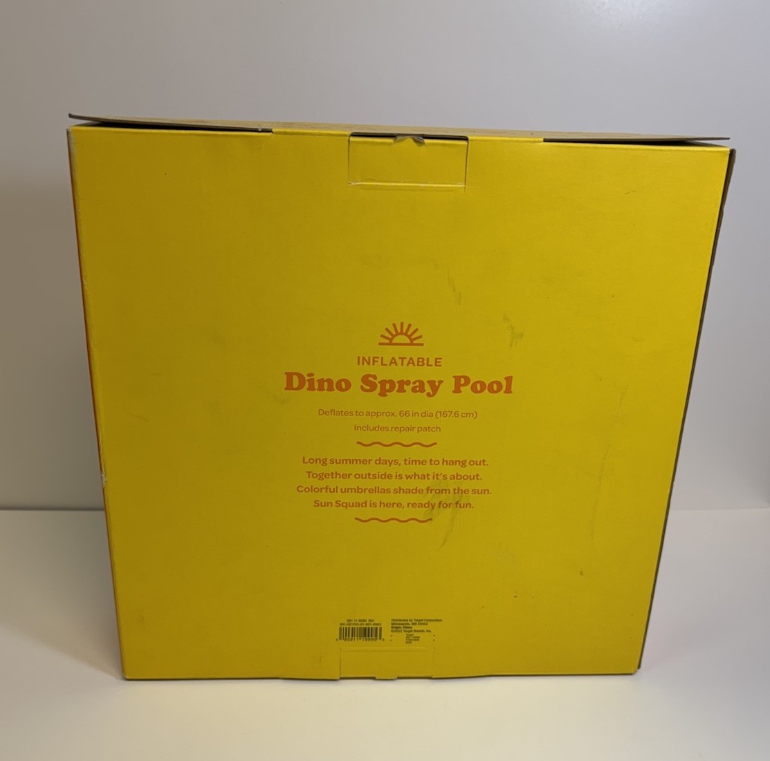 New/Sealed by Sun Squad, Dino Inflatable Spray Pool for Kids, Sprinkler