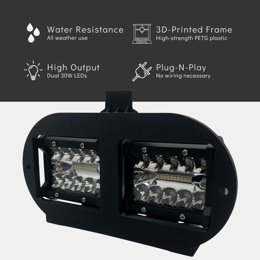 Honda 400ex Headlight ASSEMBLY: Aftermarket Pod light Headlight Assembly