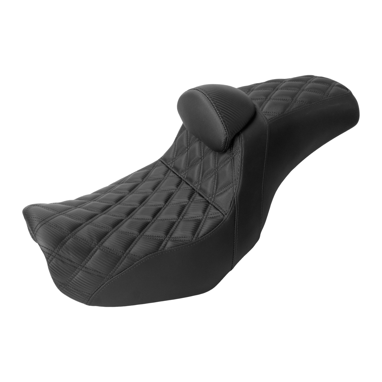Black Stitching Seat W/ Driver Backrest Fit For Harley Dyna Super Glide 2006-17