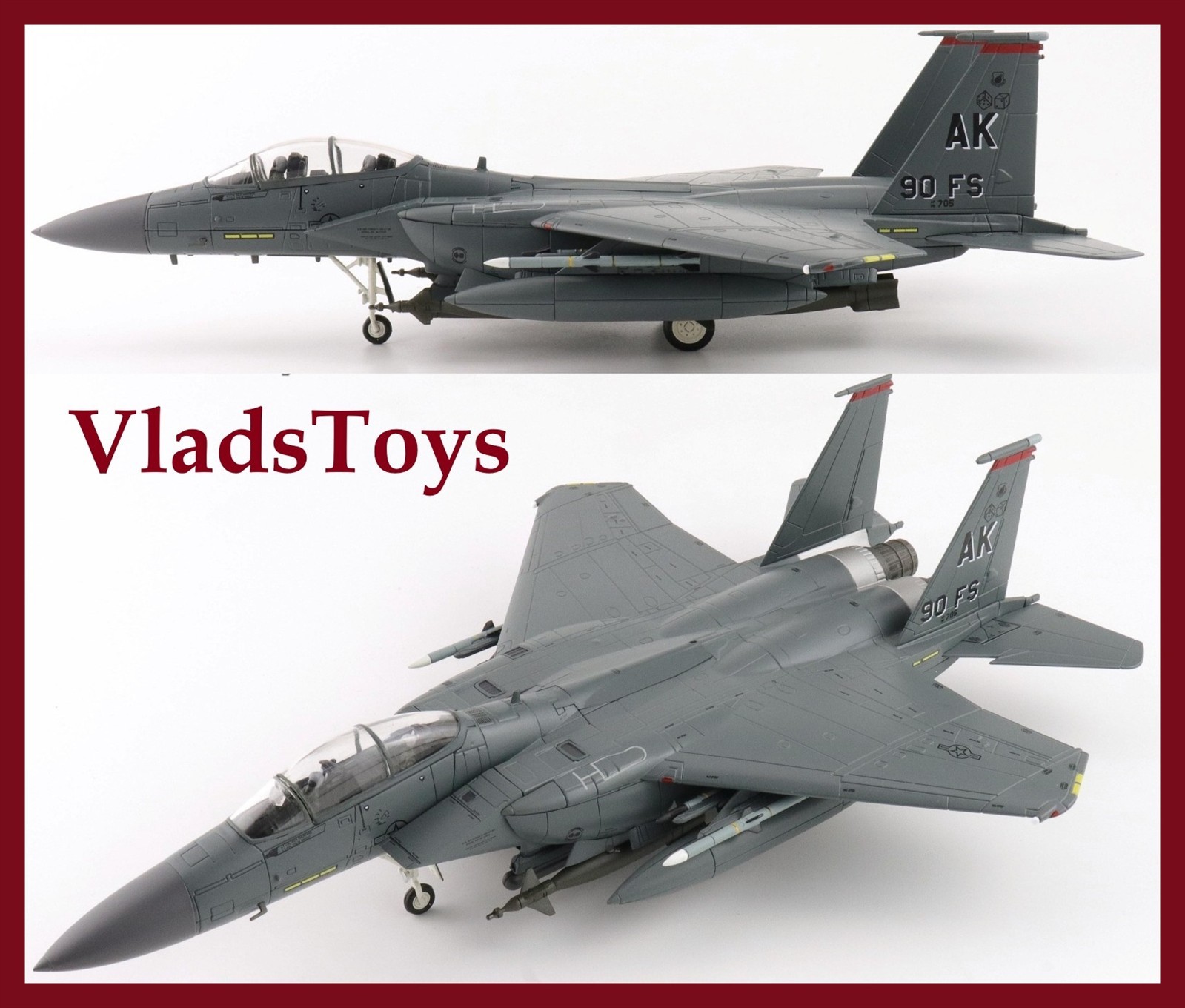 Hobby Master 1/72 F-15E Strike Eagle USAF 3rd WG, 90th FS Pair-O-Dice HA4576