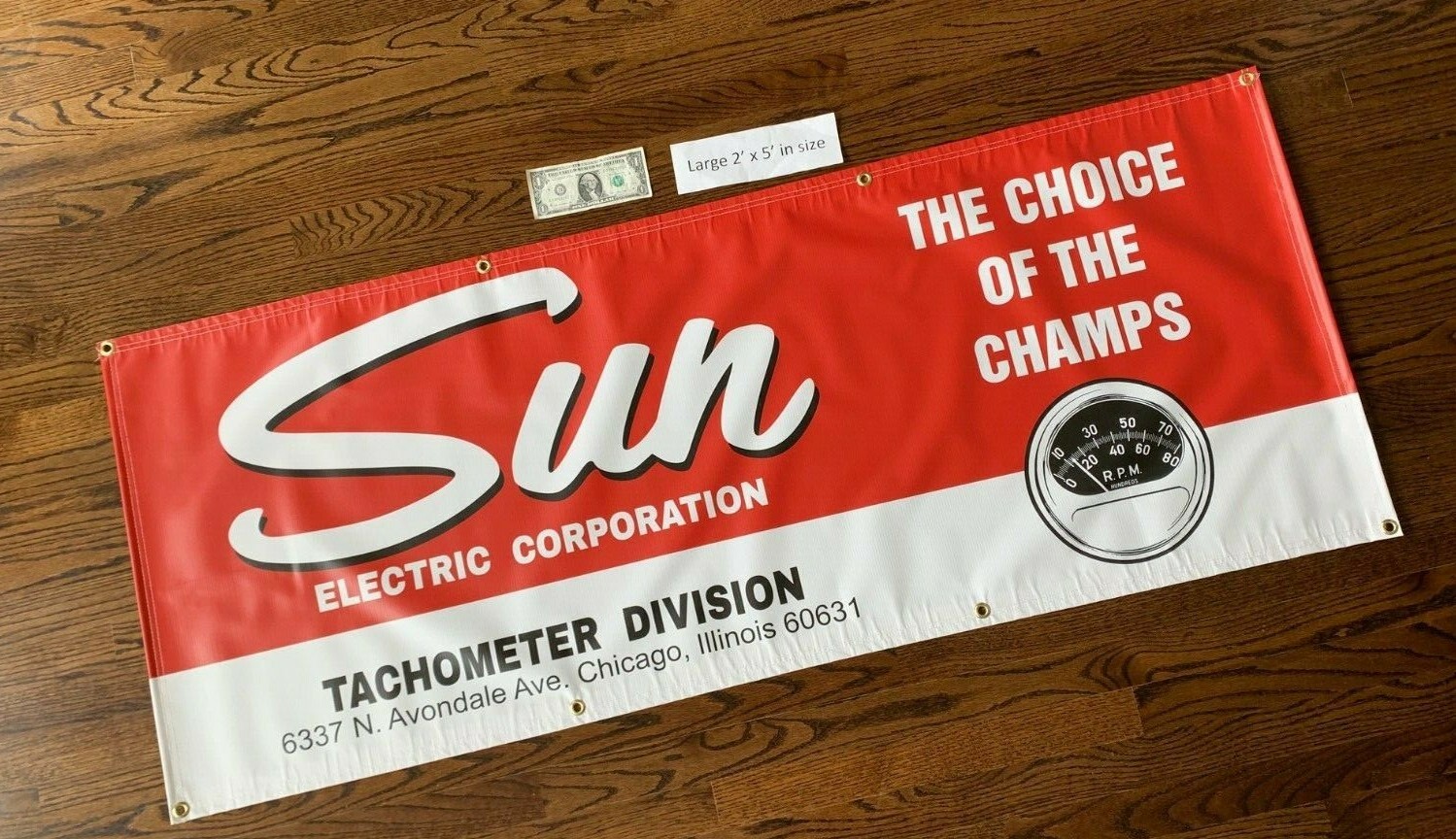 SUN TACHOMETER Garage Banner Sign (Large 2'x5')